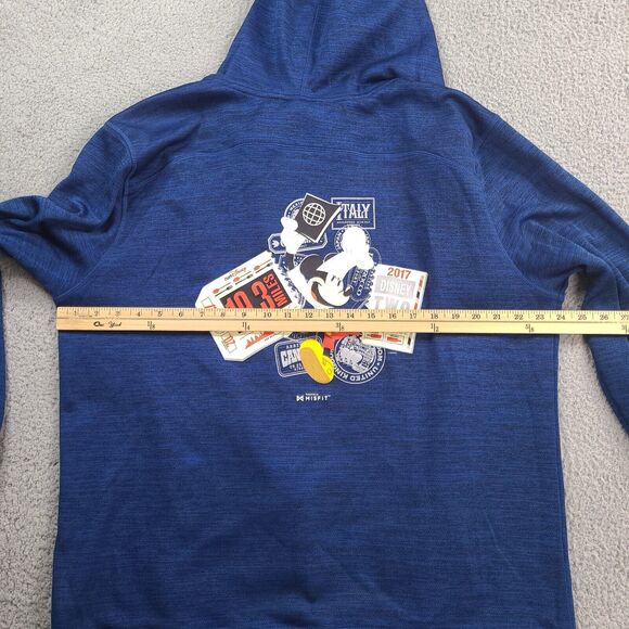 Disney Run Champion Performance Jacket Hoodie XL Mickey Blue Broken Zipper - Picture 13 of 16